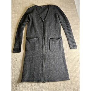 Herman Geist Vintage 100% Lambs Wool Cardigan Women's S Gray